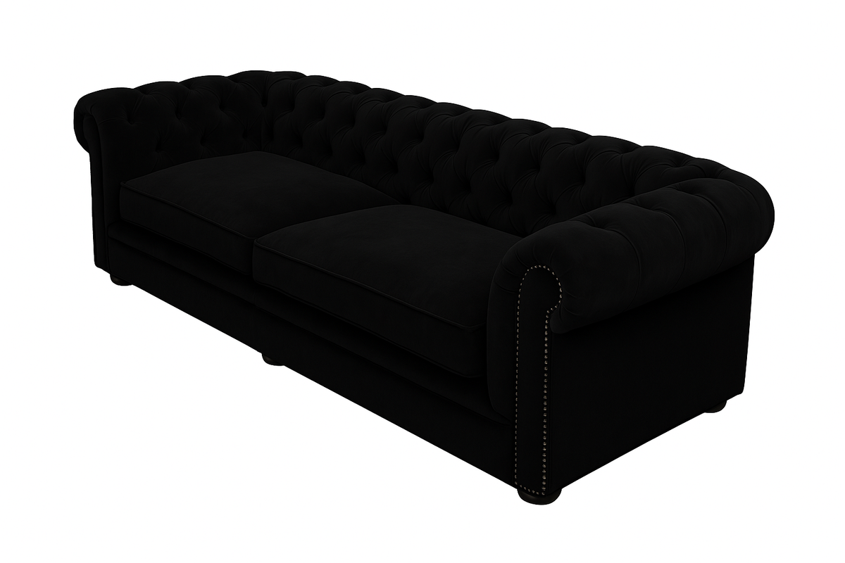 Canapea chesterfield GYMA catifea NEGRU