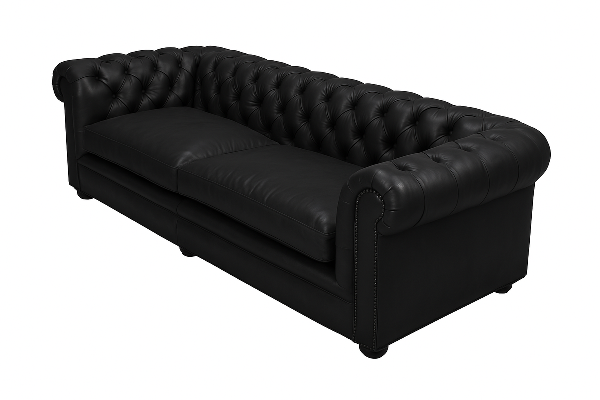 Canapea chesterfield GYMA piele NEGRU