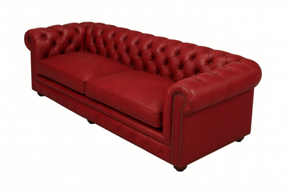 Canapea chesterfield GYMA piele ROSU