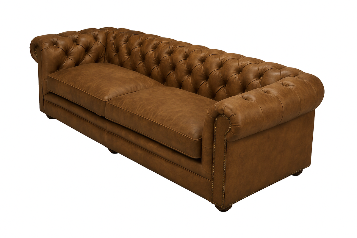 Canapea chesterfield GYMA piele MARO