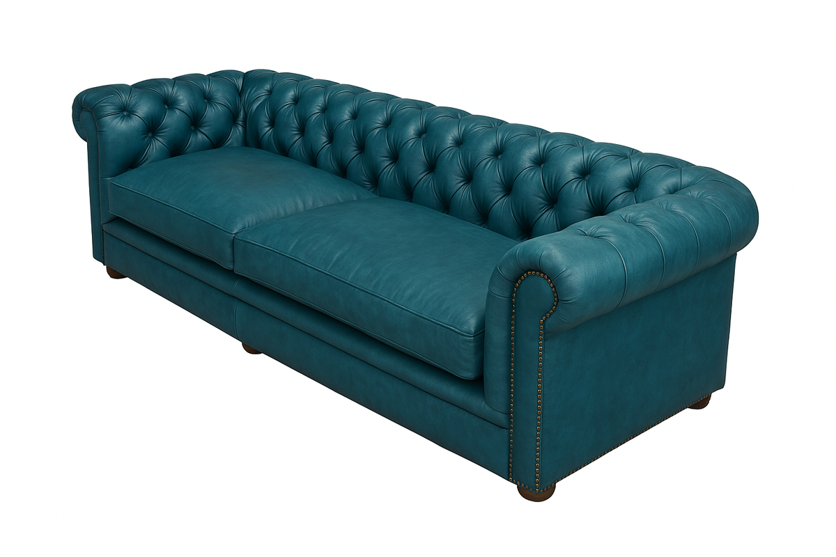 Canapea chesterfield GYMA piele ALBASTRU