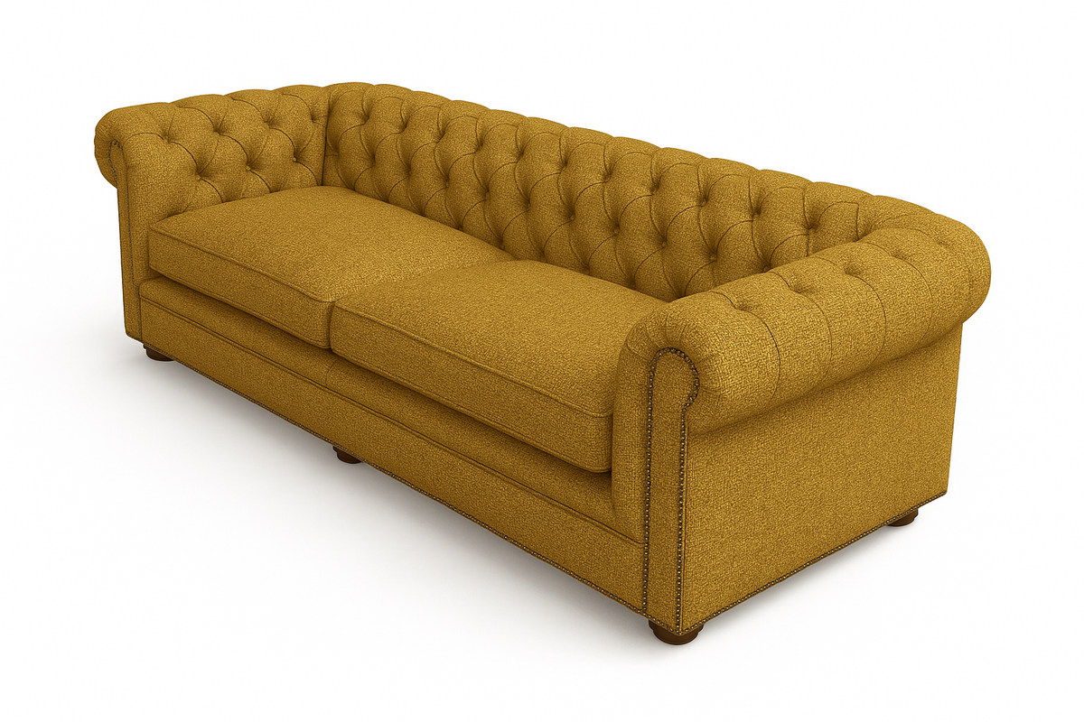 Canapea chesterfield GYMA stofa GALBEN