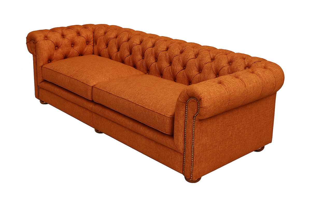 Canapea chesterfield GYMA stofa PORTOCALIU