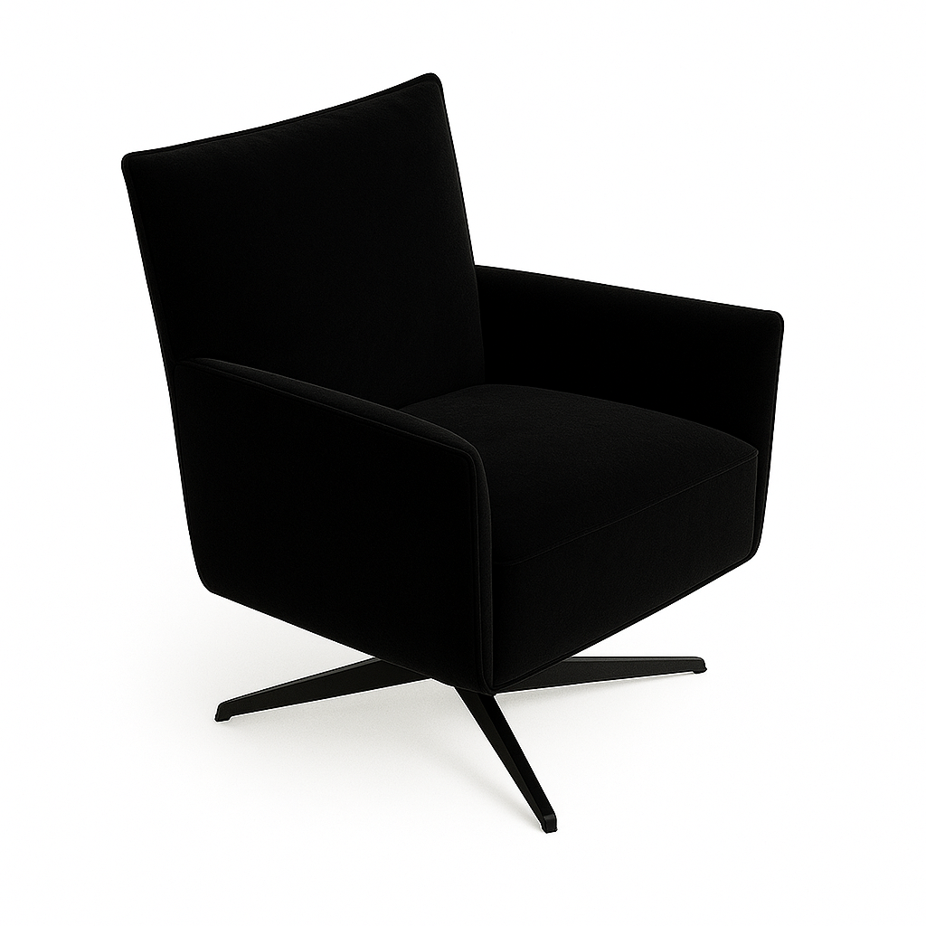 Fotoliu catifea NEAGRA | model CONFI