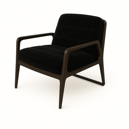 Fotoliu catifea NEAGRA | model DARI