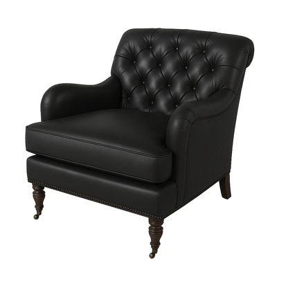 Fotoliu chesterfield CALEDONIAN piele NEAGRA