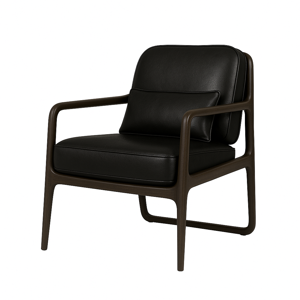 Fotoliu piele NEAGRA | model EMBERTO