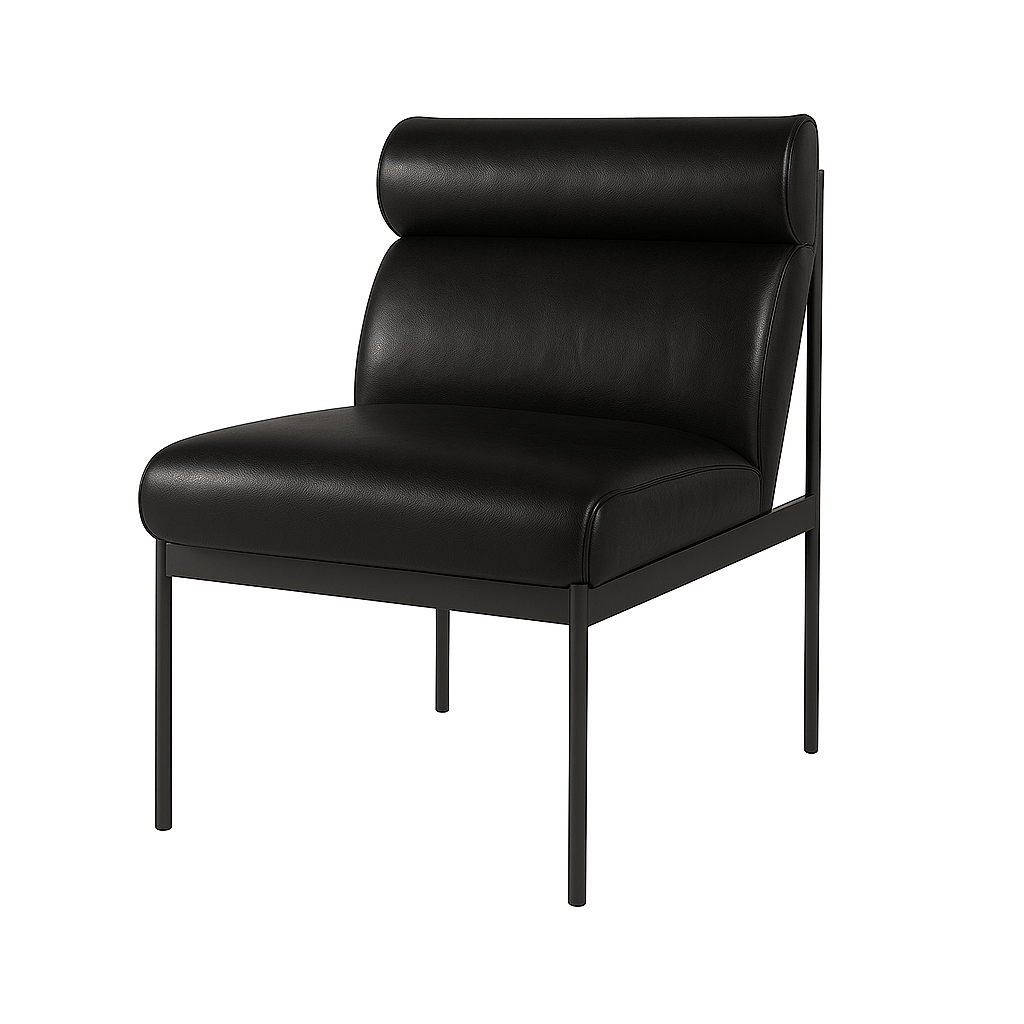 Fotoliu piele NEAGRA | model MELIMI