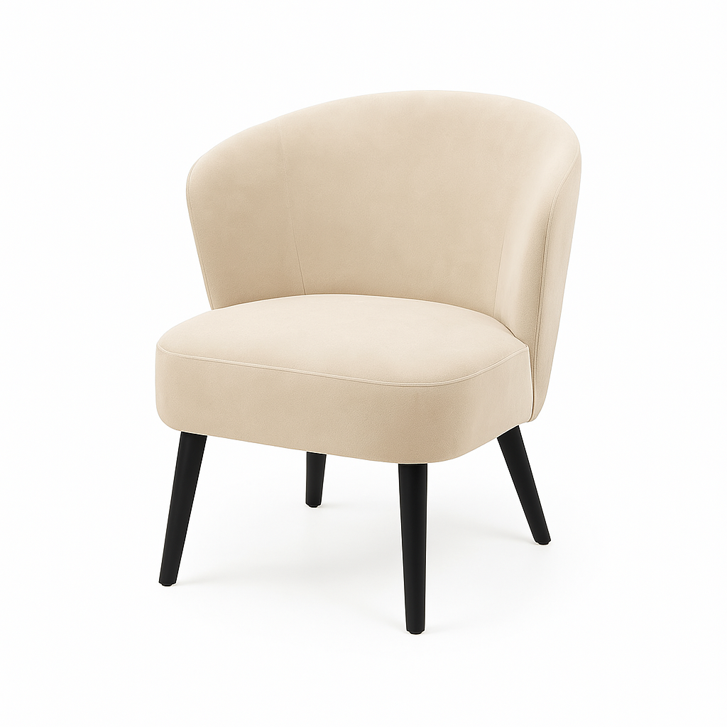 Fotoliu catifea LOTUS culoare BEJ