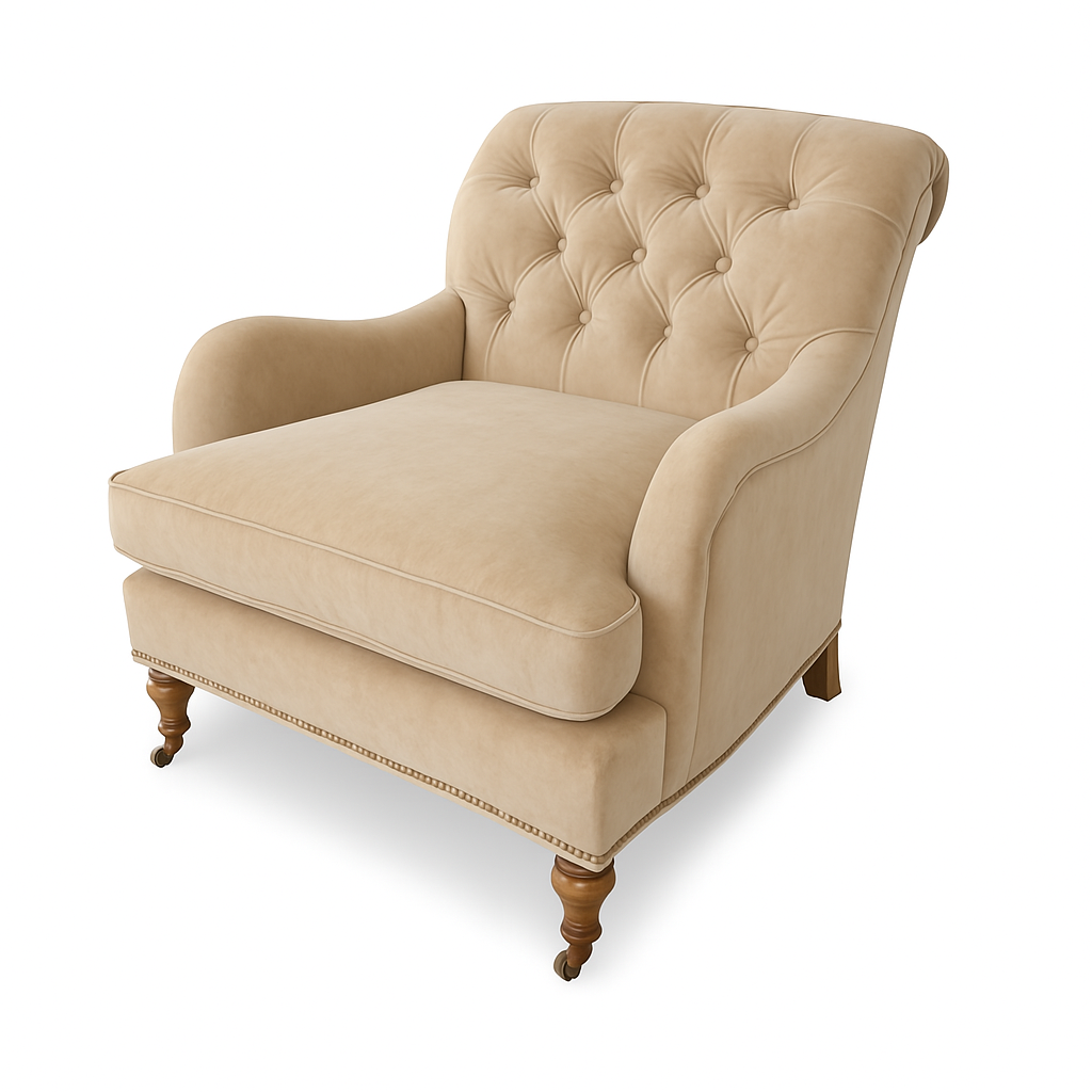Fotoliu chesterfield CALEDONIAN catifea BEJ