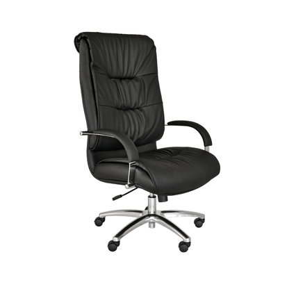 Scaun birou piele NEAGRA | model BIG STAR P