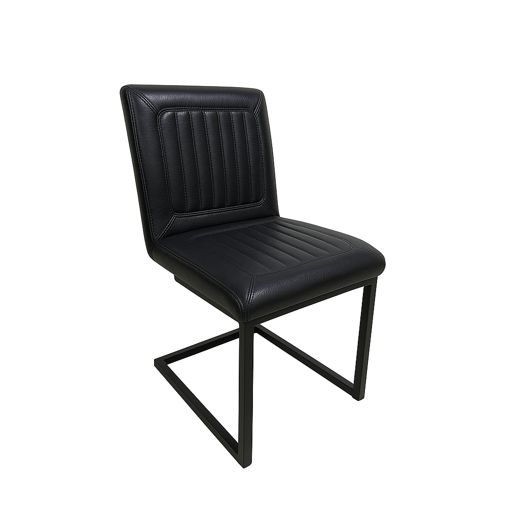 Scaun piele NEAGRA | model INDU BROOKLYN NA